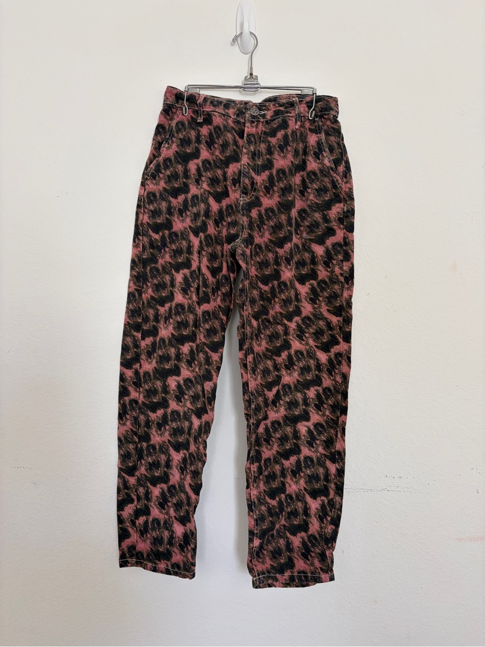Rachel Comey Pink and Black Leopard Corduroy Trousers